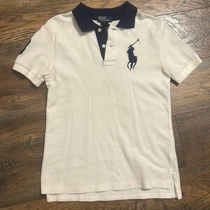 NWOT Boys Polo Ralph Lauren White Polo Shirt Size Large Big Pony size 7